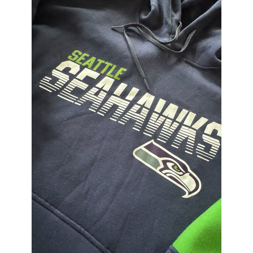 Nike Seattle Seahawks Hoodie Mens S Navy Green Colorblock NFL Sweatshirt